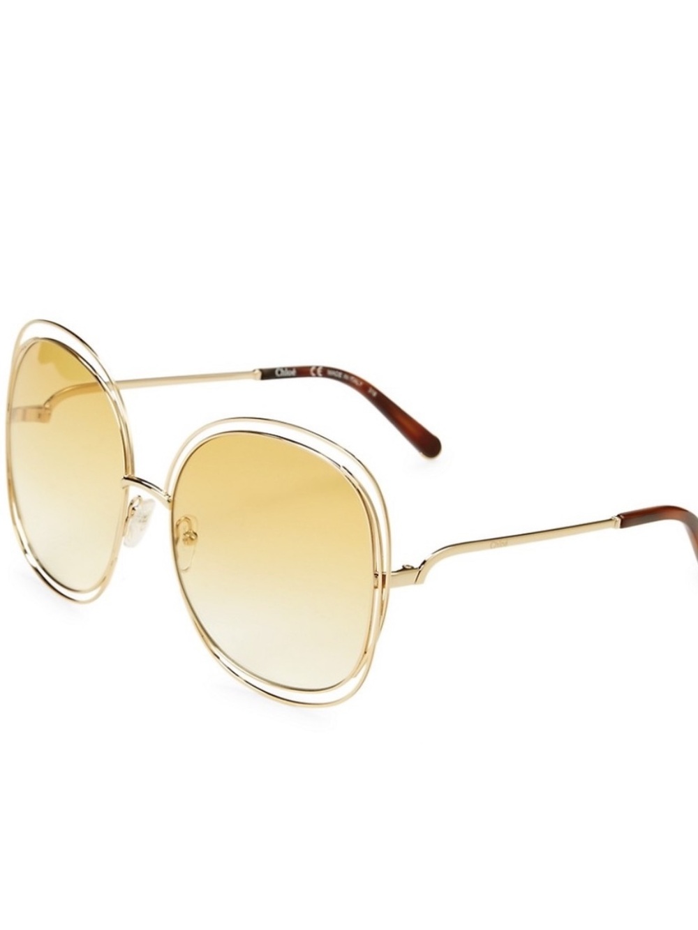 NWT~Chloé~CE126SL 62MM Oversized Gold Sunglasses
